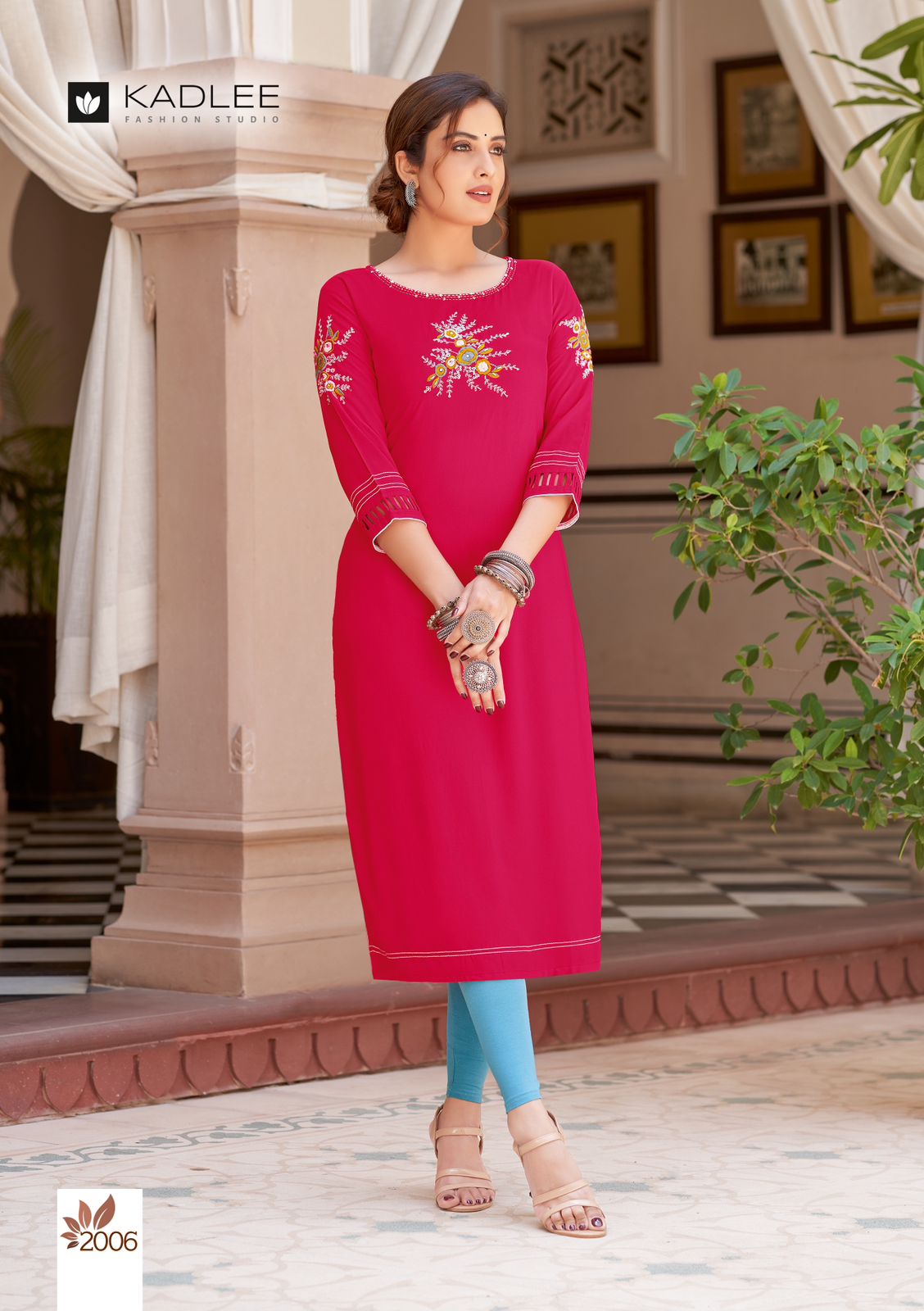 Kadlee Charvee Rayon Embroidery Kurtis Catalog
